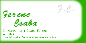 ferenc csaba business card